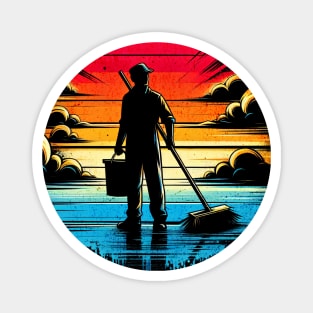 Janitor Untold Heroes Vintage Design Magnet